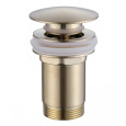 Донный клапан ABBER AF0009G для раковины с переливом, клик-клак, золото матовое