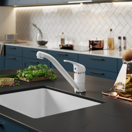 Фото Смеситель для кухни Paini Jolly 6990573Z1KM белый