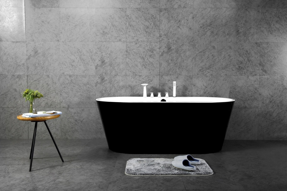 Фото Акриловая ванна 170x80 BelBagno (BB200-1700-800-NERO), округлая
