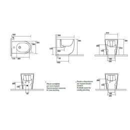 Фото Kerasan Nolita 532089*1 Биде напольное с 1 отверстием под смеситель 55х35 см, с креплениями WB5N, цв