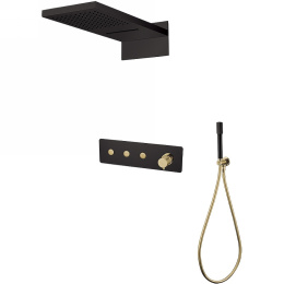 Фото Душевая система Boheme Fusion (130-BG) черный, золото