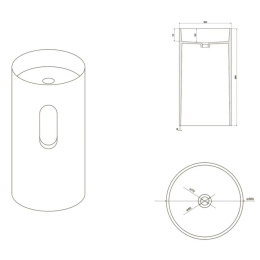 Фото Раковина напольная из искусственного камня NTBAGNO NT405/900 круглая
