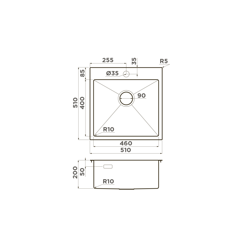 Кухонная мойка Omoikiri Akisame 51-IN (4973438) нержавеющая сталь
