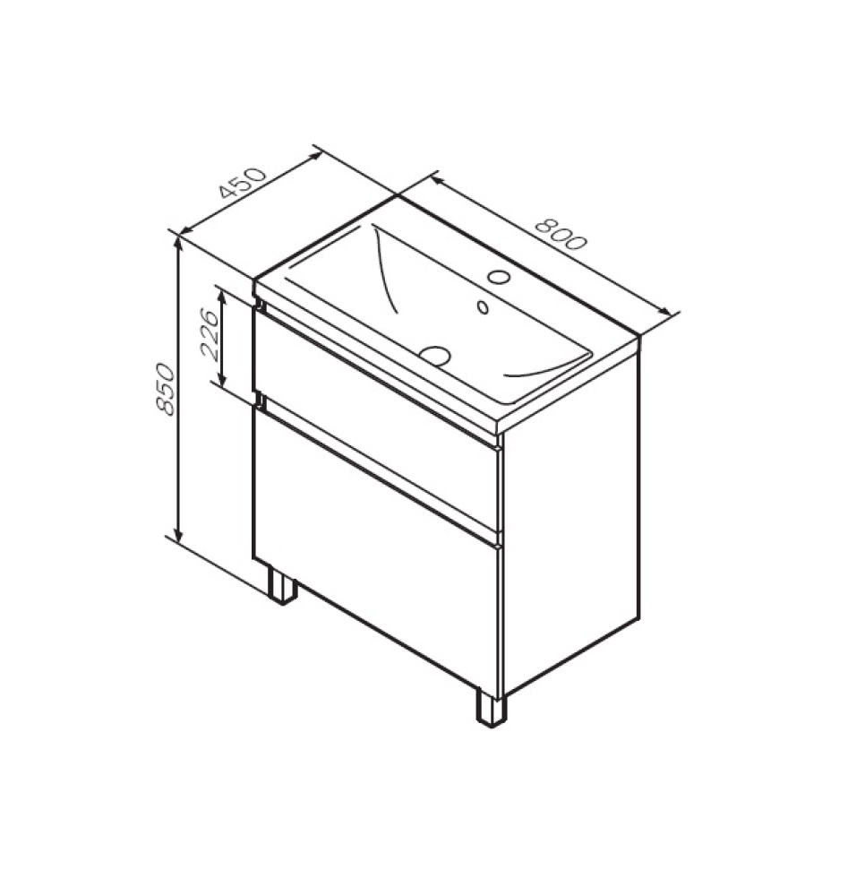 Фото База под раковину Am.Pm X-Joy (M85AFSX0802WG) белый