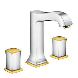 Смеситель для раковины на 3 отверстия 31305090 Hansgrohe Metropol Classic (хром, золото)
