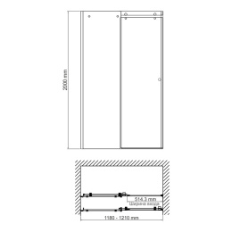 Душевая дверь WasserKRAFT Vils 56R05, универсальная, 120 х 200 см