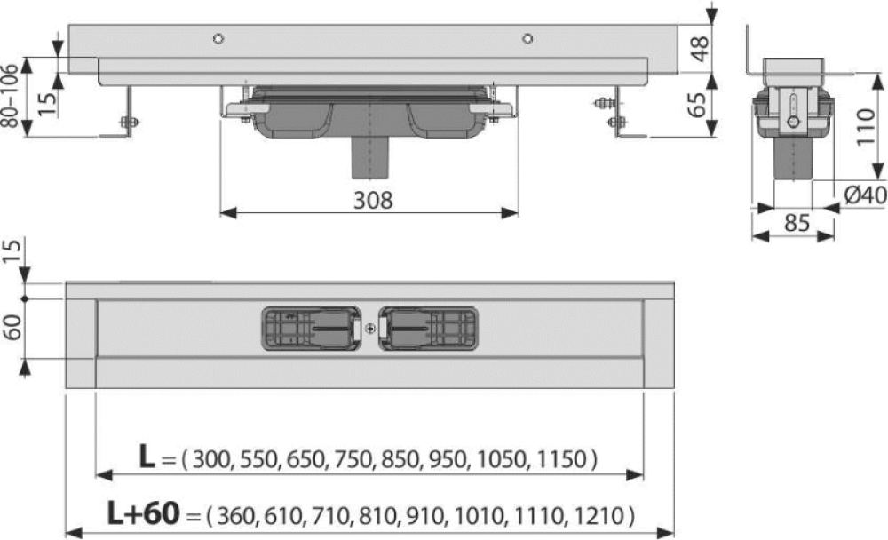 Душевой лоток AlcaPlast (APZ1116-950)