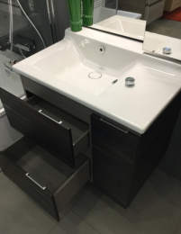 Тумба под раковину Jacob Delafon Soprano 100 см, EB1334-N08-N18, цвет - белый глянец/матовый базальт