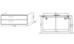 Тумба под раковину Jacob Delafon Rythmik EB1305-N18, 120 см, цвет белый глянцевый