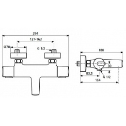 Смеситель Ideal Standard Ceratherm 100 New A4623AA для ванны/душа