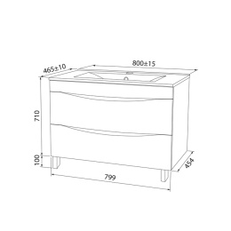 Фото Тумба с раковиной Iddis  Cloud белая,  80 см (CLO80WFi95K)