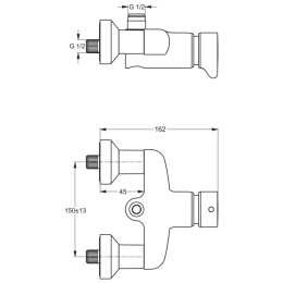 Нажимной смеситель для душа Ideal Standard CERAPLUS B8320AA