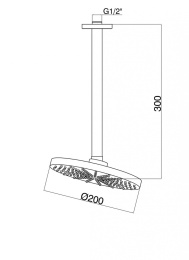 Фото Верхний душ GPD ADS11 D 20 см, 1 режим струи, с держателем, потолочный, круглый, хром