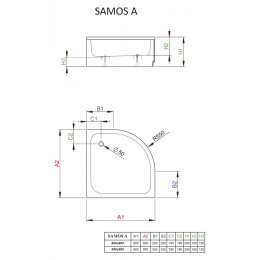 Акриловый поддон для душа Radaway Samos A 80x80x30 белый 4S88300-03