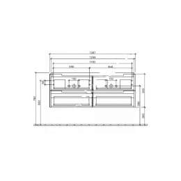 Тумба под раковину Villeroy&Boch Subway 2.0 A69800FP, Glossy Grey, 128,7 см