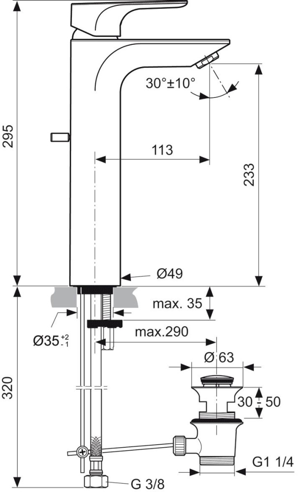 Ideal Standard Strada A5840AA Смеситель для раковины