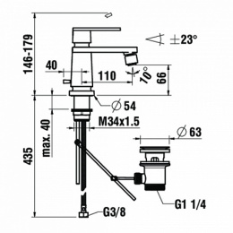 Смеситель Laufen New Classic 3.4185.1.004.111.1 для биде