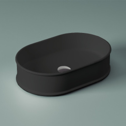 Фото Раковина накладная 60 см ArtCeram Atelier (ATL002 17 00) черный матовый