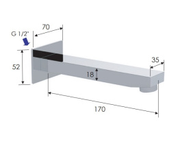 Излив для встраиваемого смесителя Remer Qubika 91Q