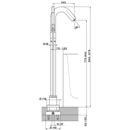 Смеситель для ванны Cisal Step ST00420021, хром