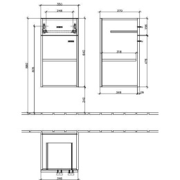 Шкафчик навесной 9735N1BM VILLEROY&BOCH Central Line, 350 x 640 x 370 мм