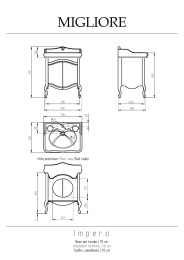 Migliore Impero 25974 База L68xH74xP51 см. д/раковины 70 см, DECAPE SABBIA