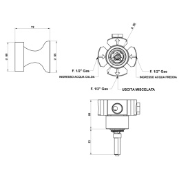 Фото Встраиваемый прогрессивный смеситель черно- Bongio Soffi, цвет: черно-белый/хром
