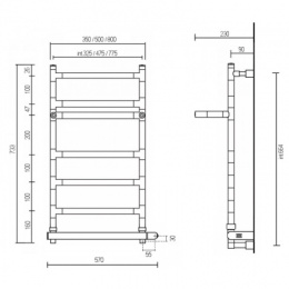 Фото Электрический полотенцесушитель Margaroli хром (5879SAB)