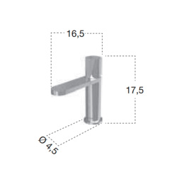 Antonio Lupi Indigo ND301SA Смеситель для раковины, на 1 отв., излив: 165мм, цвет: Satin Stainless S