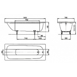 Стальная ванна 170х70 см Kaldewei Saniform Plus 363-1 111800010001