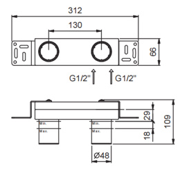 Фото Внутренняя часть встраиваемого смесителя Fantini Lissoni 44 00 M011A