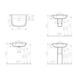 Раковина подвесная 60 см Vitra S20 (5503B003-0001) белый