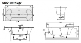 Фото Квариловая ванна 180*80 Villeroy&Boch Pavia (UBQ180PAV2V-01) alpin