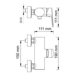 Смеситель WasserKRAFT DONAU 5302 для душа, хром