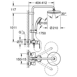 Grohe Tempesta Cosmopolitan 26224001 Душевая система поворотная со смесителем