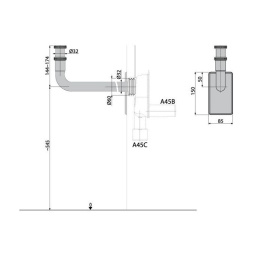 Alcaplast Колено DN32 5/4 " с гайкой, металл, A438, A438