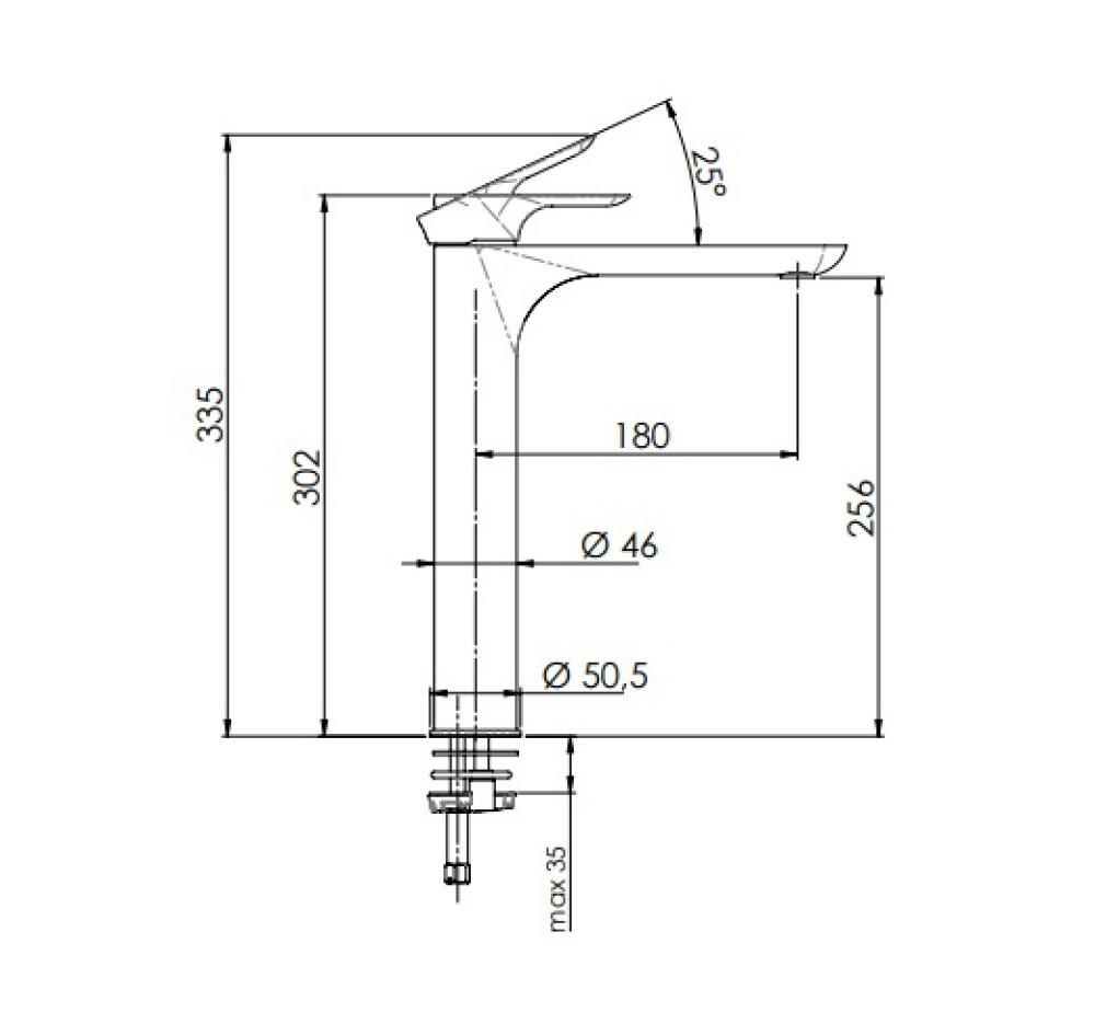 Фото Высокий смеситель для раковины Remer Infinity I11LBG золото брашированное
