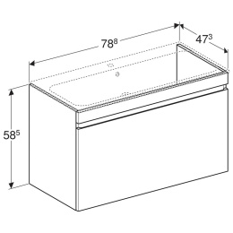 Тумба под раковину Geberit Renova Plan 869583000, 78,8 см, цвет дуб