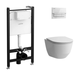 Комплект унитаза с инсталляцией Laufen Pro Rimless ПЭК Z.RU93.0.761.6 с сиденьем Микролифт и Белой