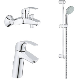 Фото Grohe Eurosmart 124458 Комплект смесителей с душем смеситель для ванны, раковины, душевой гарнитур