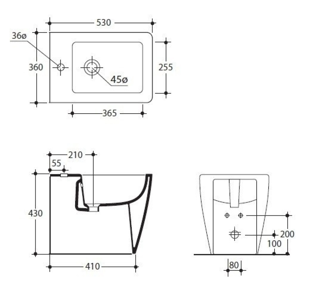 Фото Kerasan Ego 322001*1 Биде напольное приставное