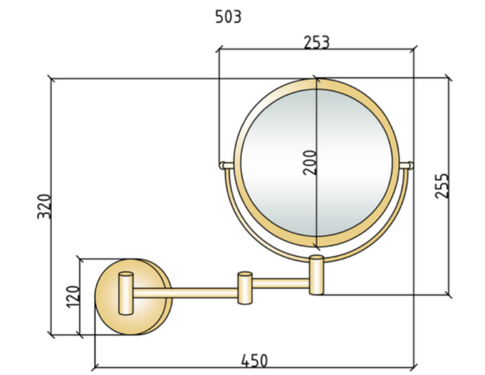 Фото Зеркало косметическое с подсветкой Boheme Brillante (505)