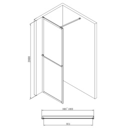 Душевая перегородка ABBER Immer Offen (AG60100B)