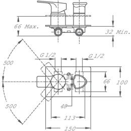 Фото Teka Manacor 841711200 Смеситель смеситель скрытого монтажа для ванны и душа