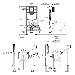 Grohe Rapid SL 39112001 Инсталляция для унитаза подвесного, стандартная