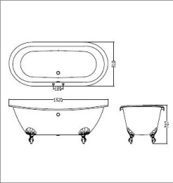 Чугунная ванна Devon&Devon Admiral 2MRADMIRALCRDD, 185 х 85 см