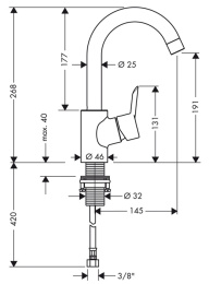 Смеситель для раковины 31710000 Hansgrohe Focus S