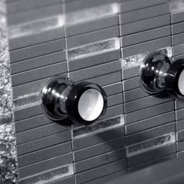 Фото Встраиваемый прогрессивный смеситель черно- Bongio Soffi, цвет: черно-белый/хром