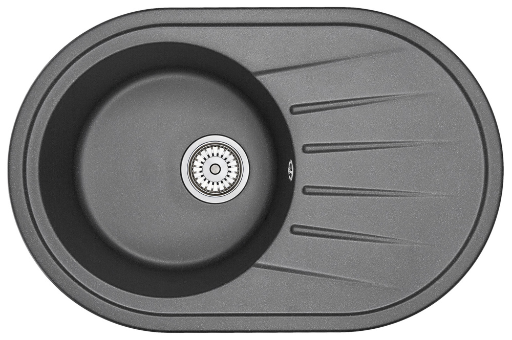 Фото Кухонная мойка GRANULA Standart (7601, ЧЁРНЫЙ)