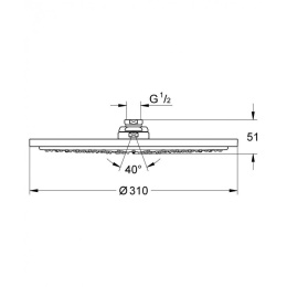 Grohe Rainshower 27477000 Душ верхний, 1 вид струи